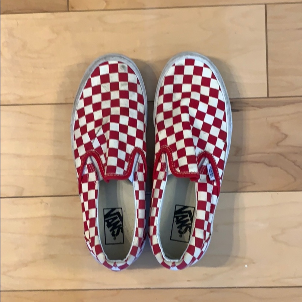 Red checkered vans